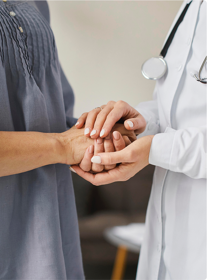 Healthcare professional and patient showing trust and care