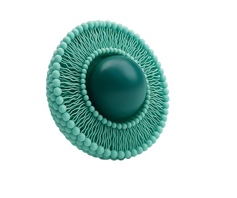 3D visualization of nanotechnology structure showing spherical nanoparticles